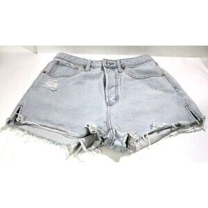Wild Fable Womens Light Acid Wash Distressed Denim Cut Off High Rise Shorts 8